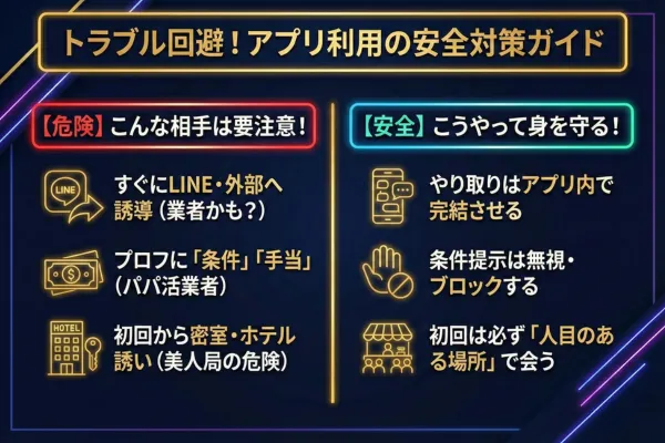 出会い系アプリでHの相手を探す注意点