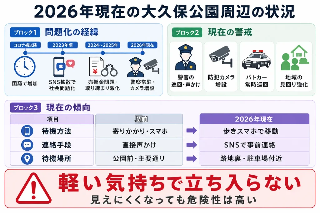 2026年現在の大久保公園周辺の状況